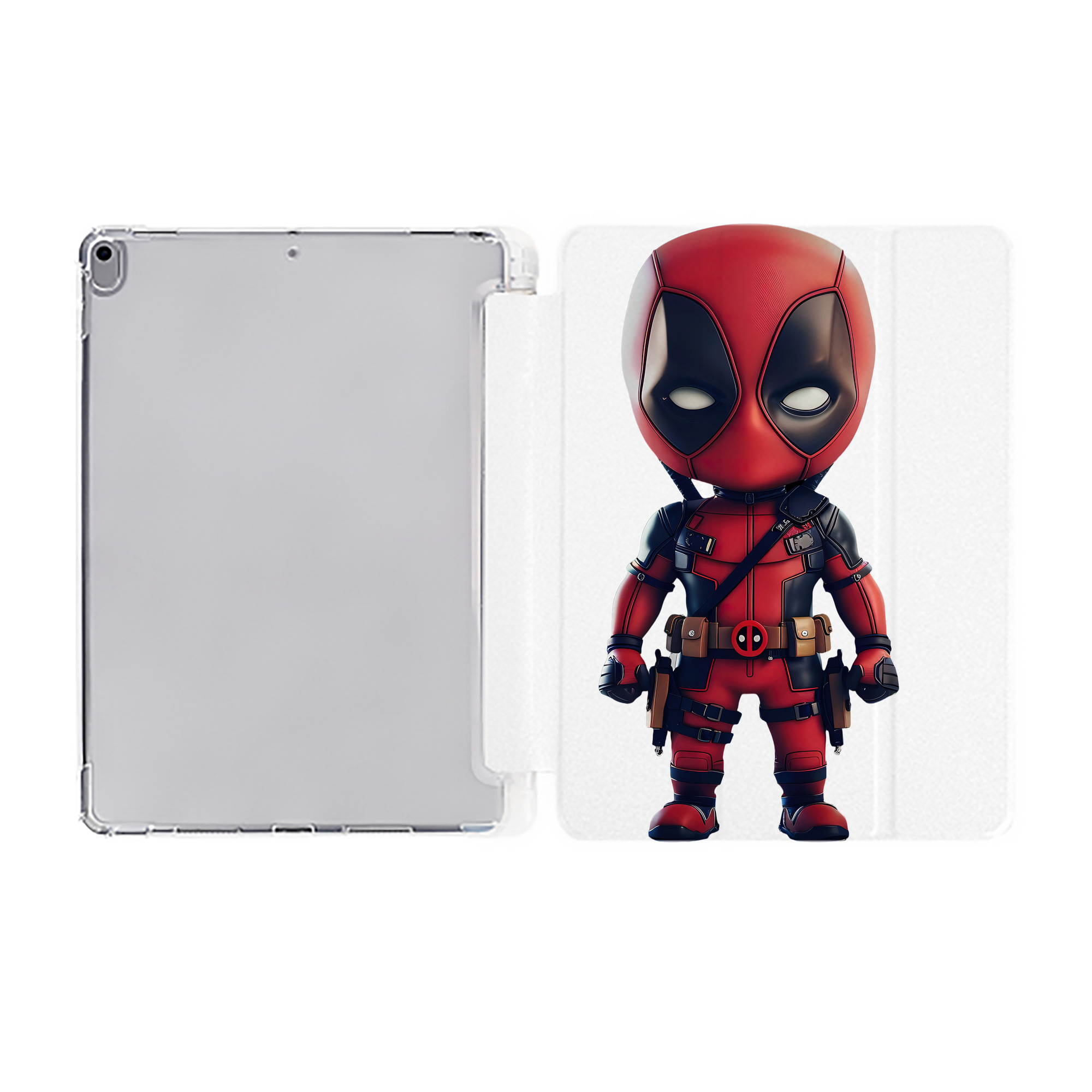（画像用） Deadpool デッドプール IPad ケース ペン収納付き 三つ折りスタンド PUレザー×シリコン 対応機種9.5/10.5/10.9インチ